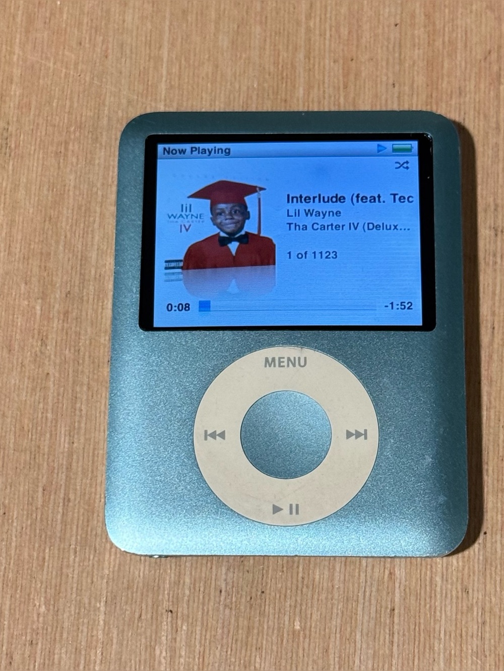 iPod Nano 3rdGen Model:A1236 8GB Blue Tested Good w/Char-1123/songs Read Info!!